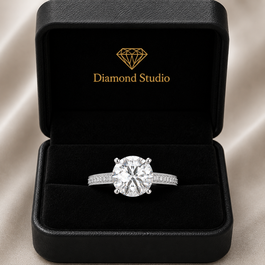 Martina 1.75 Carat Round Cut Pave Engagement Ring