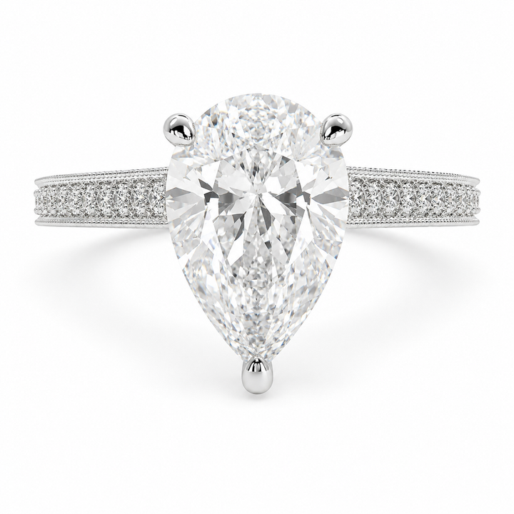 Martina 4.75 Carat Pear Cut Pave Engagement Ring — product image