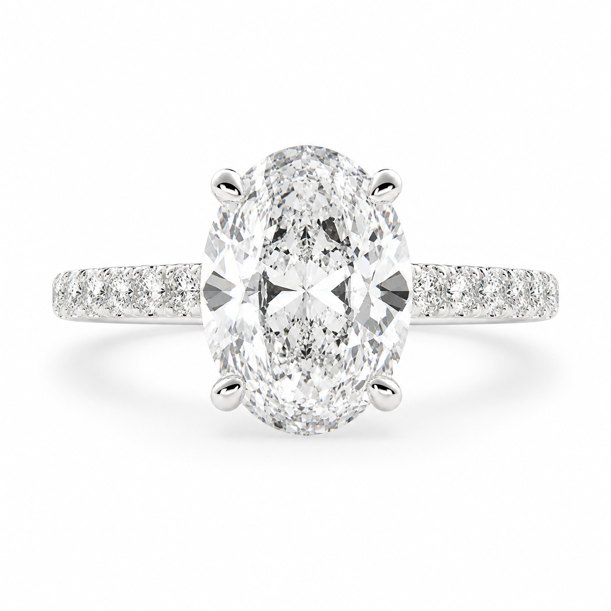 Karina  Oval Cut Pave 6 Prong Engagement Ring