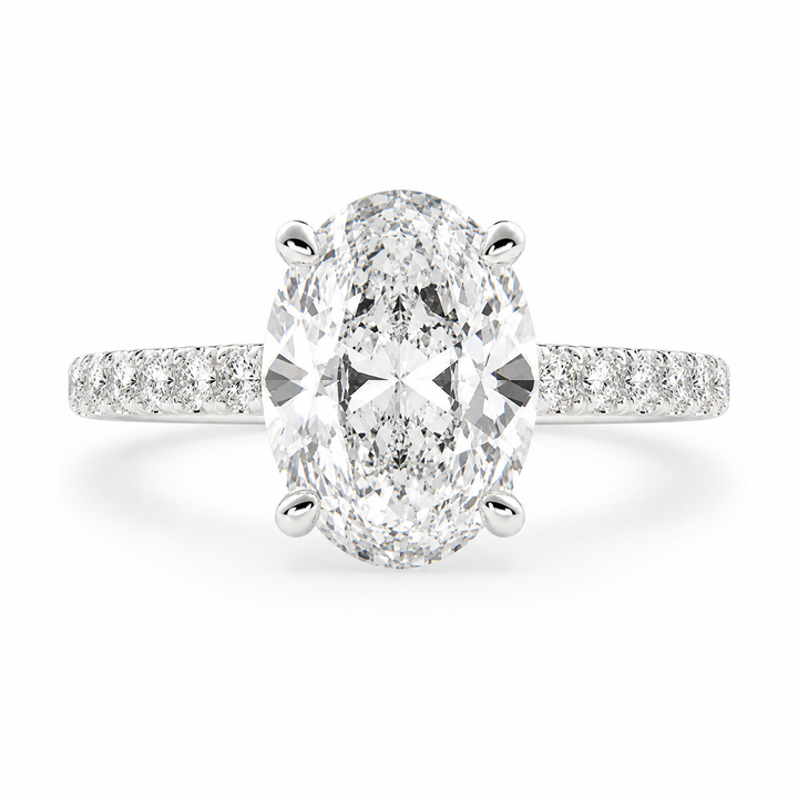 Karina  Oval Cut Pave 6 Prong Engagement Ring