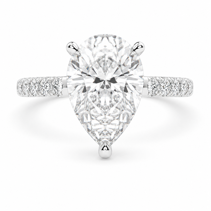 Karina 3.3 Carat Pear Cut Pave 6 Prong Engagement Ring — product image