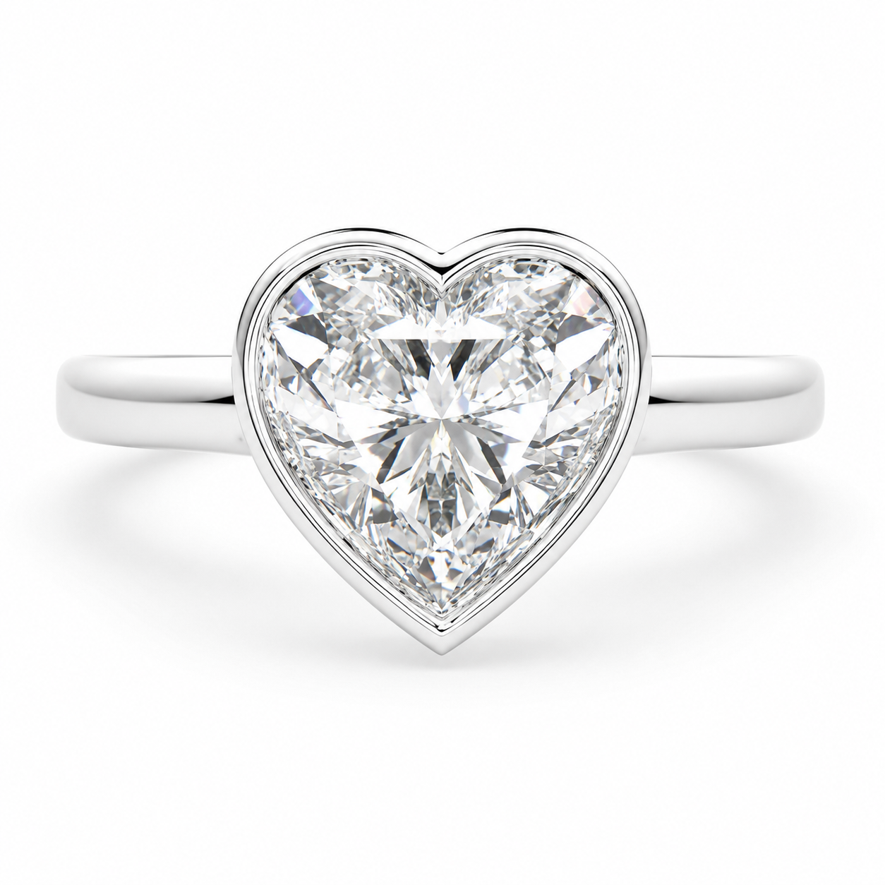 Xenia 2.15 Carat Heart Cut Halo Pave Solitaire Engagement Ring