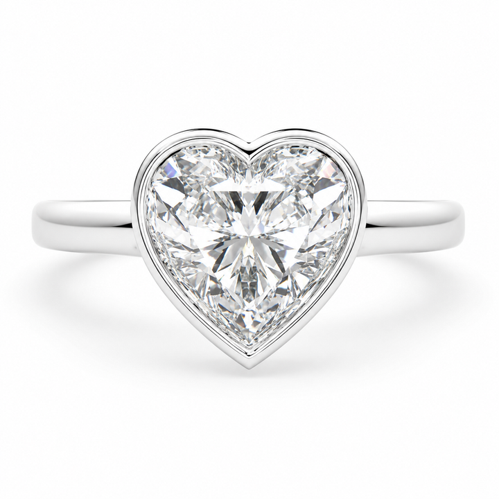 Xenia 2.15 Carat Heart Cut Halo Pave Solitaire Engagement Ring — product image