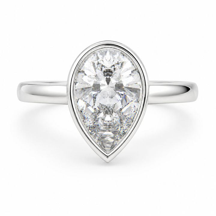 Xenia 1.15 Carat Pear Cut Halo Pave Solitaire Engagement Ring — product image