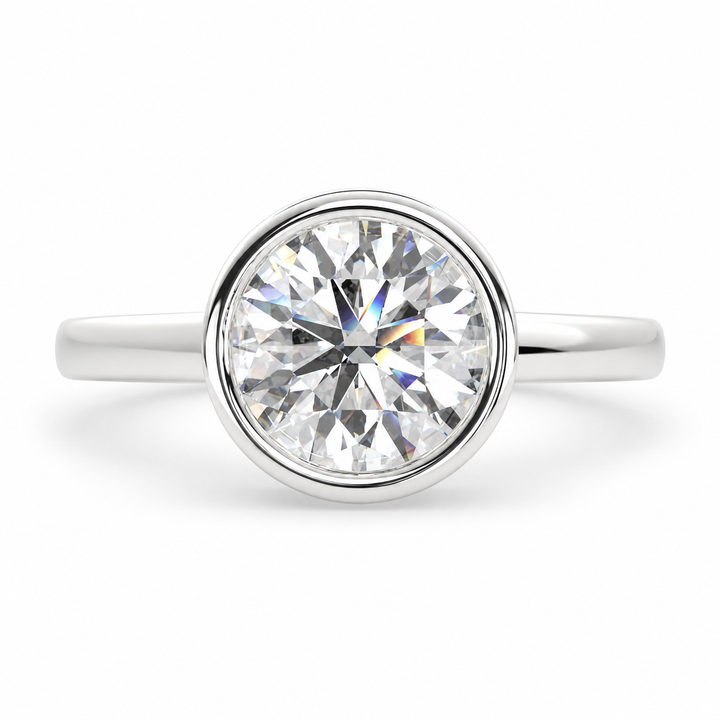 Xenia 1.15 Carat Round Cut Halo Pave Solitaire Engagement Ring — product image