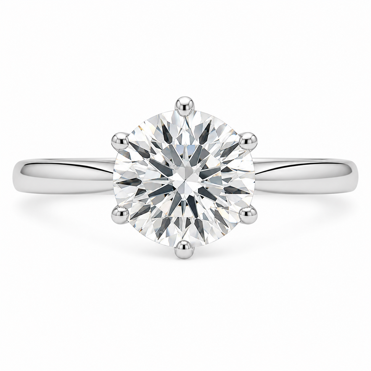 1.20 CT Round Lab-Grown Diamond Hidden Halo Engagement Ring in 14K White Gold – Tulip Set Milgrain Solitaire Design