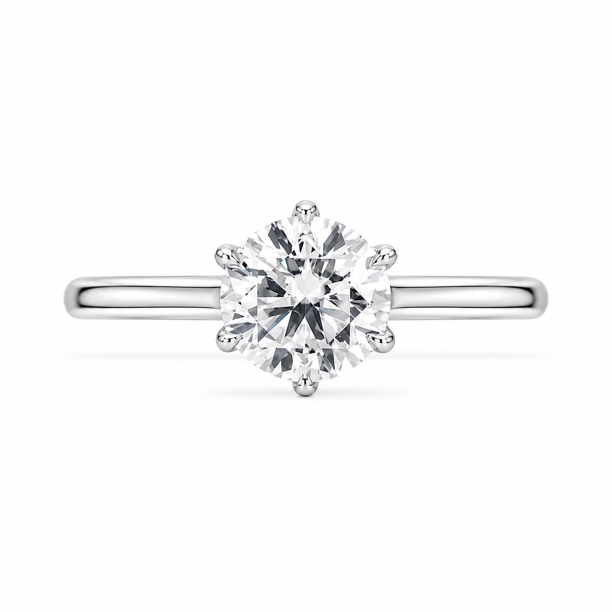 1.20 CT Round Lab-Grown Diamond Hidden Halo Engagement Ring in 14K White Gold â€“ Tulip Set Milgrain Solitaire Design from Diamond Studio