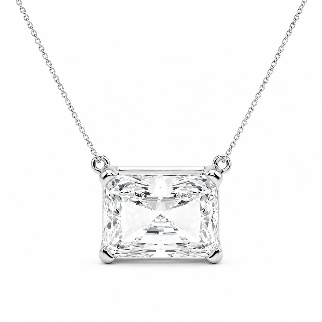 1.00 CTW Radiant Cut Lab-Grown Diamond “Ethereal” Solitaire Pendant with Adjustable Chain (D–F / VS1–VS2, IGI Certified)