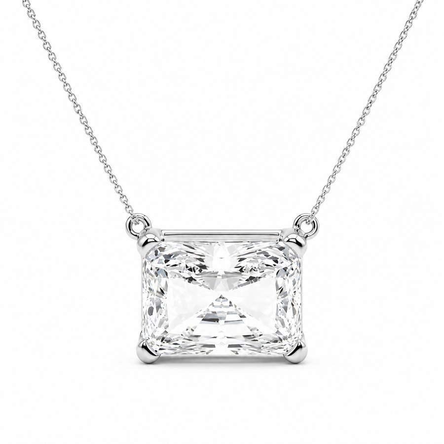 1.00 CTW Radiant Cut Lab-Grown Diamond “Ethereal” Solitaire Pendant with Adjustable Chain (D–F / VS1–VS2, IGI Certified)