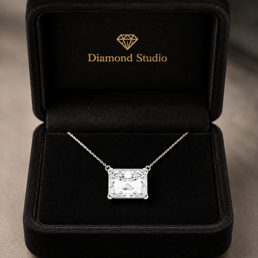 1.00 CTW Radiant Cut Lab-Grown Diamond “Ethereal” Solitaire Pendant with Adjustable Chain (D–F / VS1–VS2, IGI Certified)