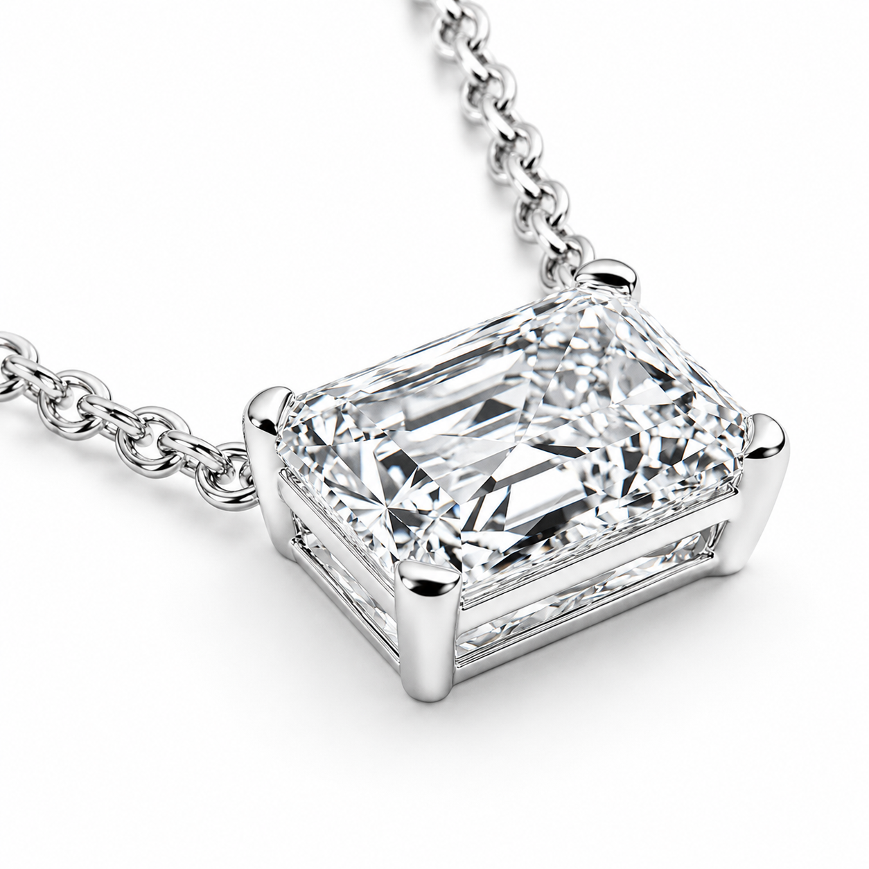 1.00 CTW Radiant Cut Lab-Grown Diamond “Ethereal” Solitaire Pendant with Adjustable Chain (D–F / VS1–VS2, IGI Certified)