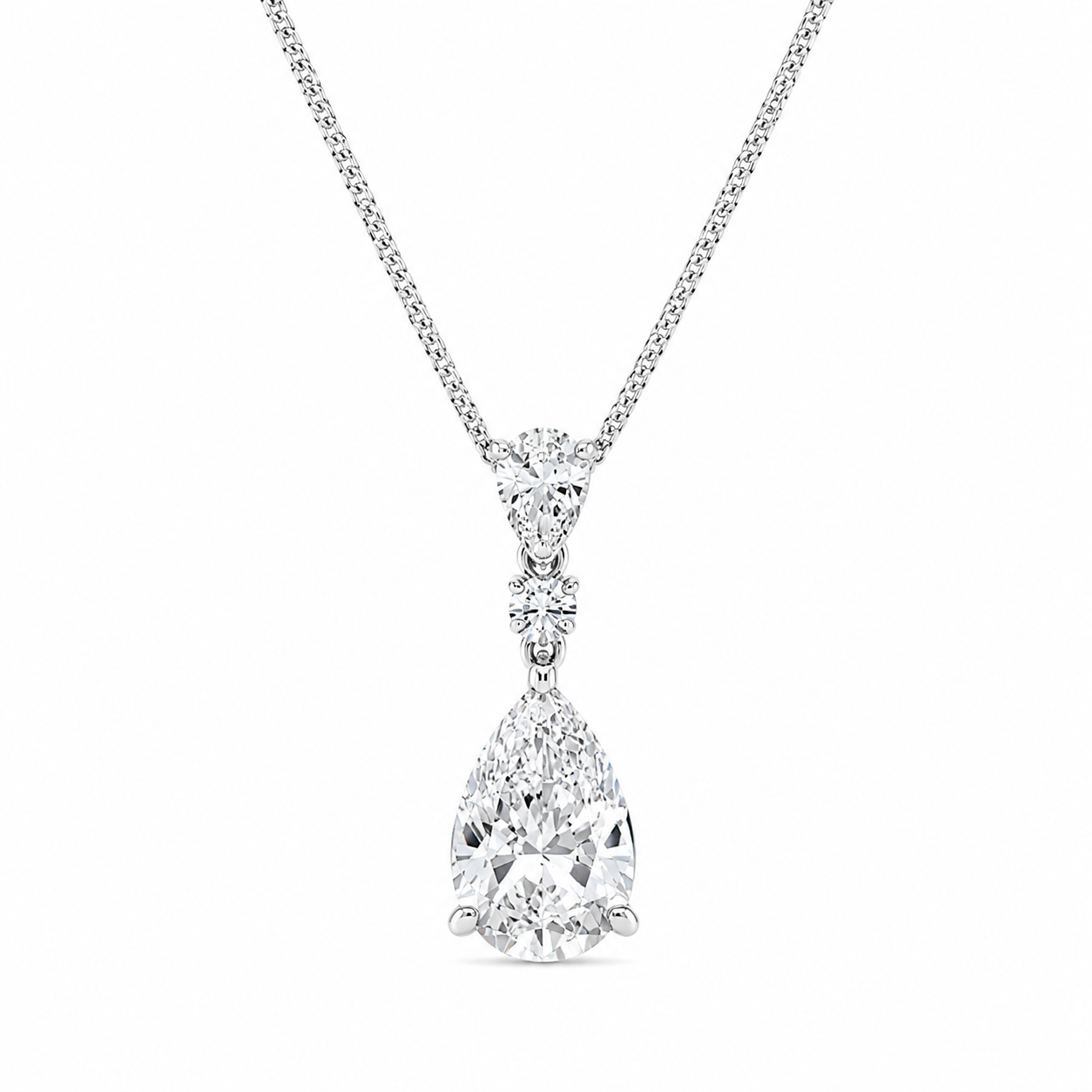 4.00 CTW Pear Lab-Grown Diamond Hinged Pendant (D–F / VS1–VS2, IGI Certified)