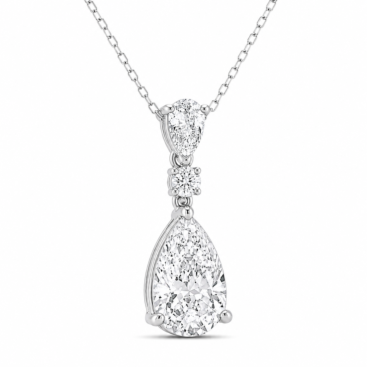 4.00 CTW Pear Lab-Grown Diamond Hinged Pendant (D–F / VS1–VS2, IGI Certified)