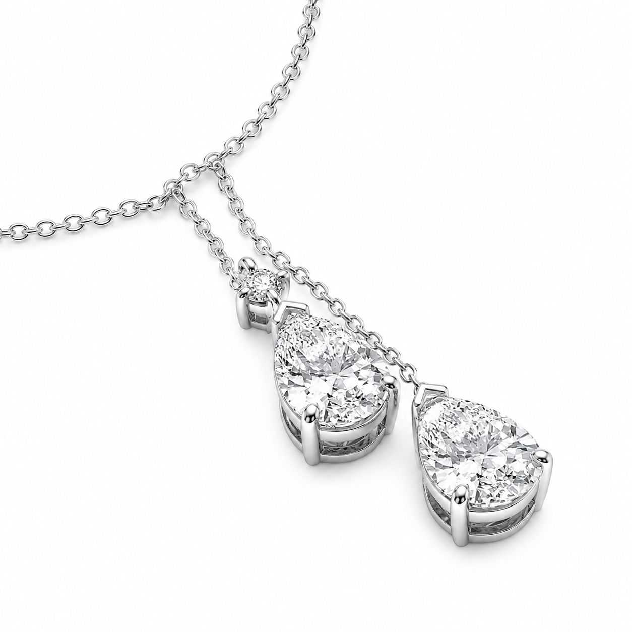 2.00 CTW Pear Lab-Grown Diamond Knot Pendant (D–F / VS1–VS2, IGI Certified)