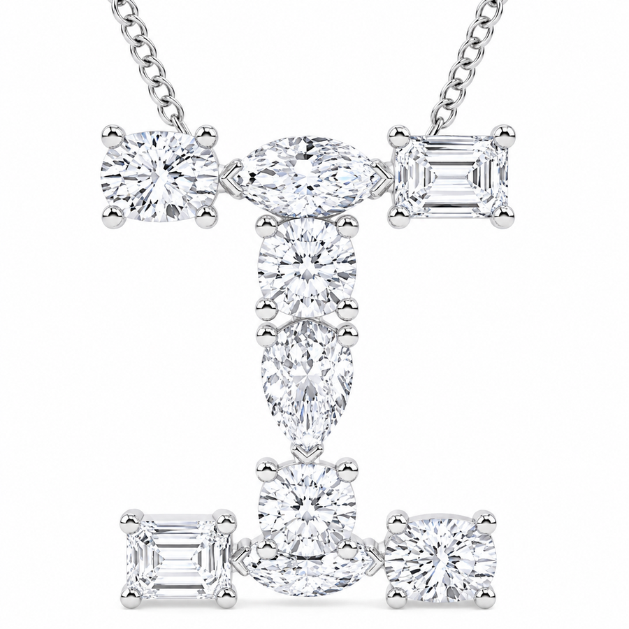 1.75 CTW Mosaic Multi-Shape Initial I Pendant (D–F / VS1–VS2)