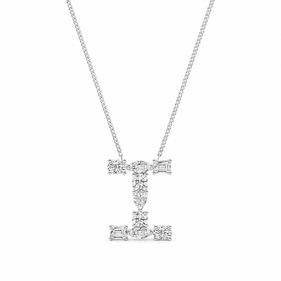 1.75 CTW Mosaic Multi-Shape Initial I Pendant (D–F / VS1–VS2)