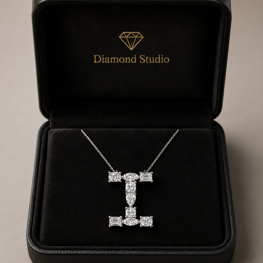 1.75 CTW Mosaic Multi-Shape Initial I Pendant (D–F / VS1–VS2)