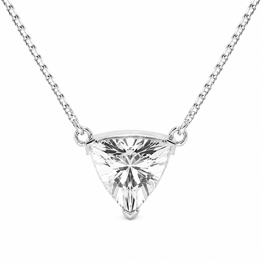 1.00 CTW Näas Ethereal Trillion Lab-Grown Diamond Solitaire Pendant with Adjustable Chain (D–F / VS1–VS2)