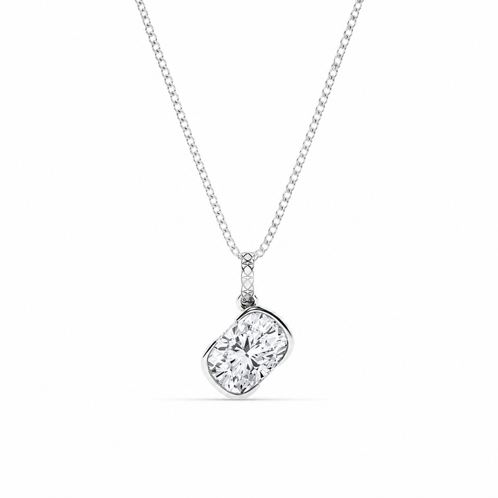 2.00 CTW Padma Elongated Cushion Lab-Grown Diamond Bezel Set Solitaire Pendant (D–F / VS1–VS2) — product image