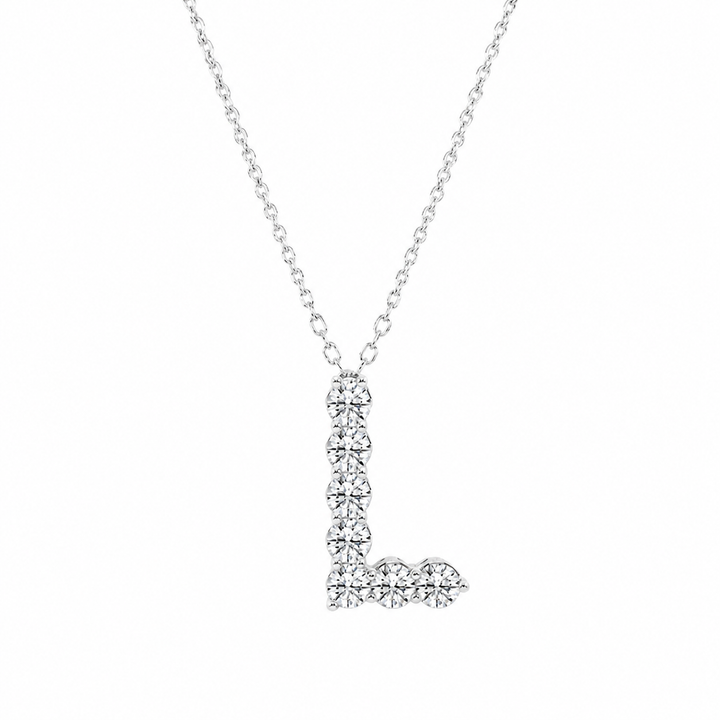 1.00 CTW Round Lab-Grown Diamond Initial L Personalized Pendant (D–F / VS1–VS2) — product image
