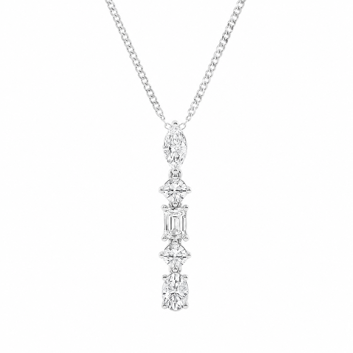 2.00 CTW Multi-Shape Lab-Grown Diamond Pendant with Adjustable Chain (D–F / VS1–VS2) — product image
