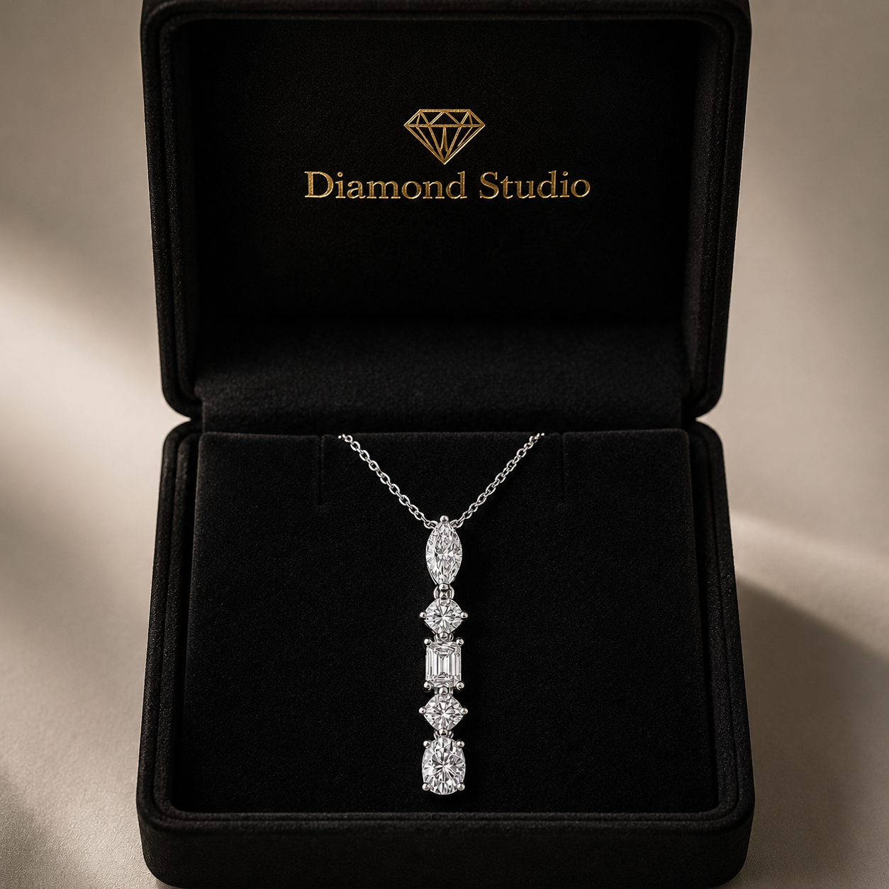 2.00 CTW Multi-Shape Lab-Grown Diamond Pendant with Adjustable Chain (D–F / VS1–VS2)