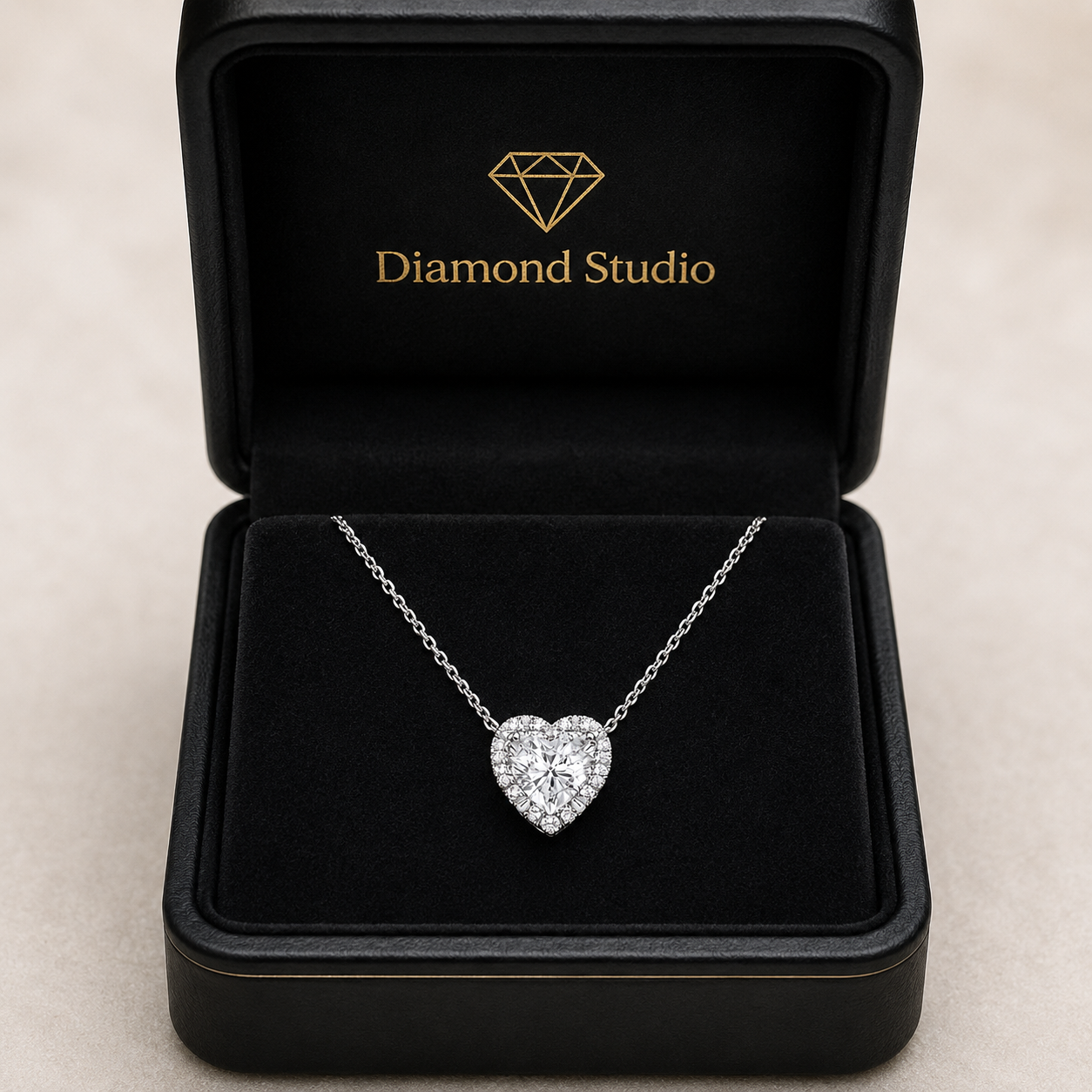 1.00 CTW Heart Lab-Grown Diamond Halo Pendant (D–F / VS1–VS2)
