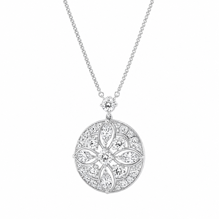 2.00 CTW Round and Marquise Lab-Grown Diamond Vintage Pendant (D–F / VS1–VS2) — product image