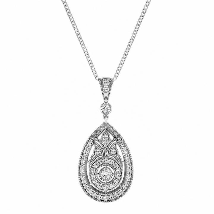 1.00 CTW Round Lab-Grown Diamond Vintage Pendant (D–F / VS1–VS2) — product image