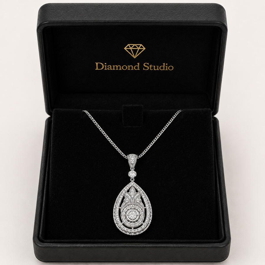 1.00 CTW Round Lab-Grown Diamond Vintage Pendant (D–F / VS1–VS2)