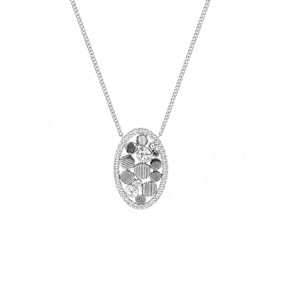 1.00 CTW Round Lab-Grown Diamond Oval Pebbles Pendant (D–F / VS1–VS2)