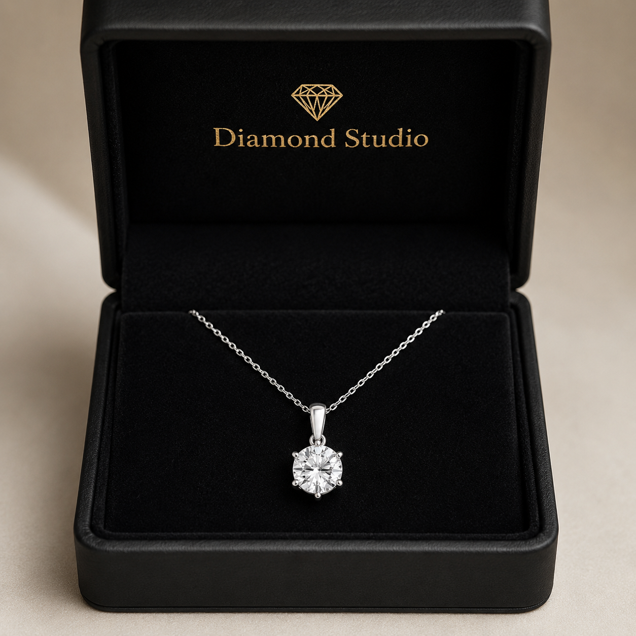 14K White Gold Six-Prong Solitaire Lab-Grown Diamond Pendant (1.00 CTW – D–F / VS1–VS2)