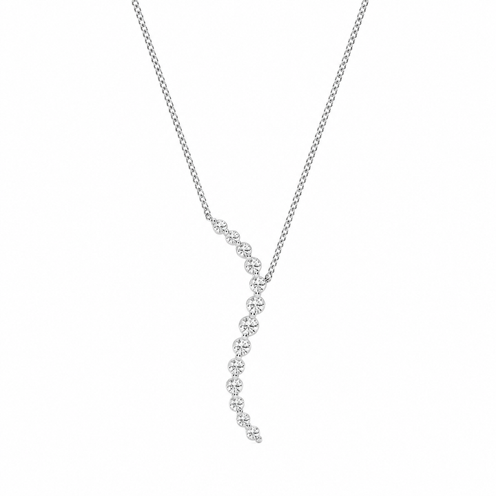 14K White Gold Curved Floating Lab-Grown Diamond Pendant (1.15 CTW – D–F / VS1–VS2) — product image