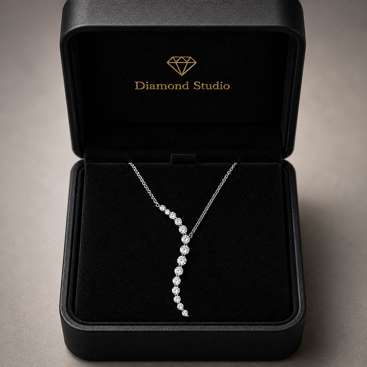 14K White Gold Curved Floating Lab-Grown Diamond Pendant (1.15 CTW – D–F / VS1–VS2)