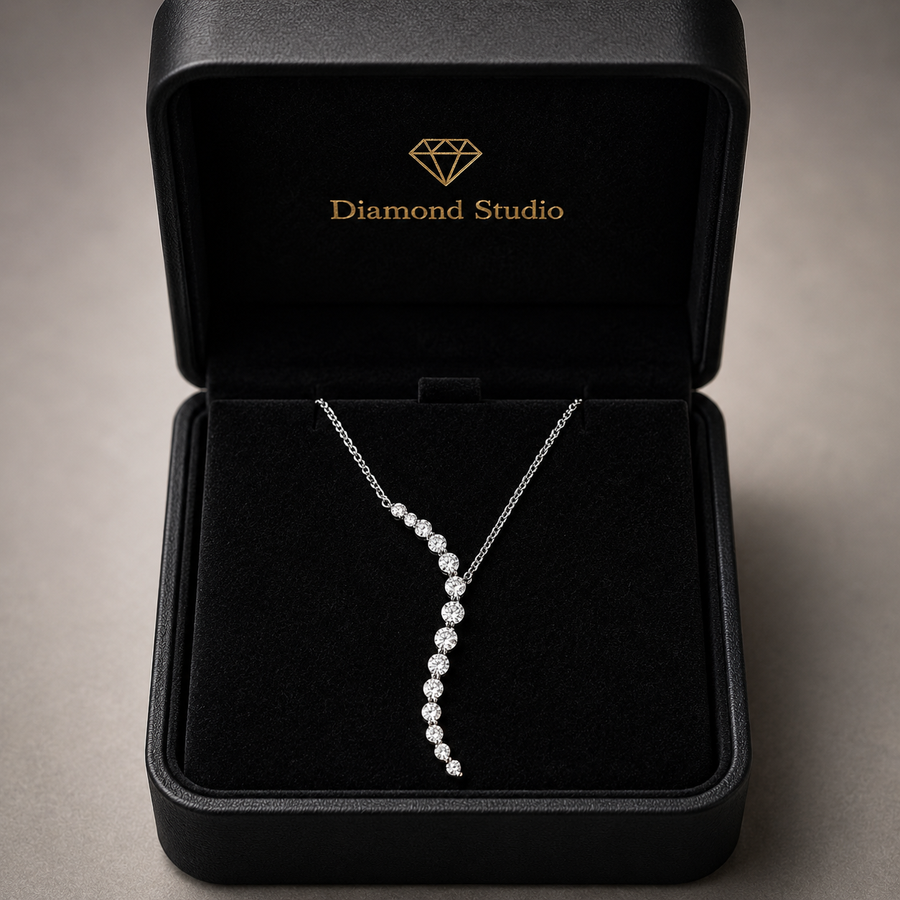 14K White Gold Curved Floating Lab-Grown Diamond Pendant (1.15 CTW – D–F / VS1–VS2)