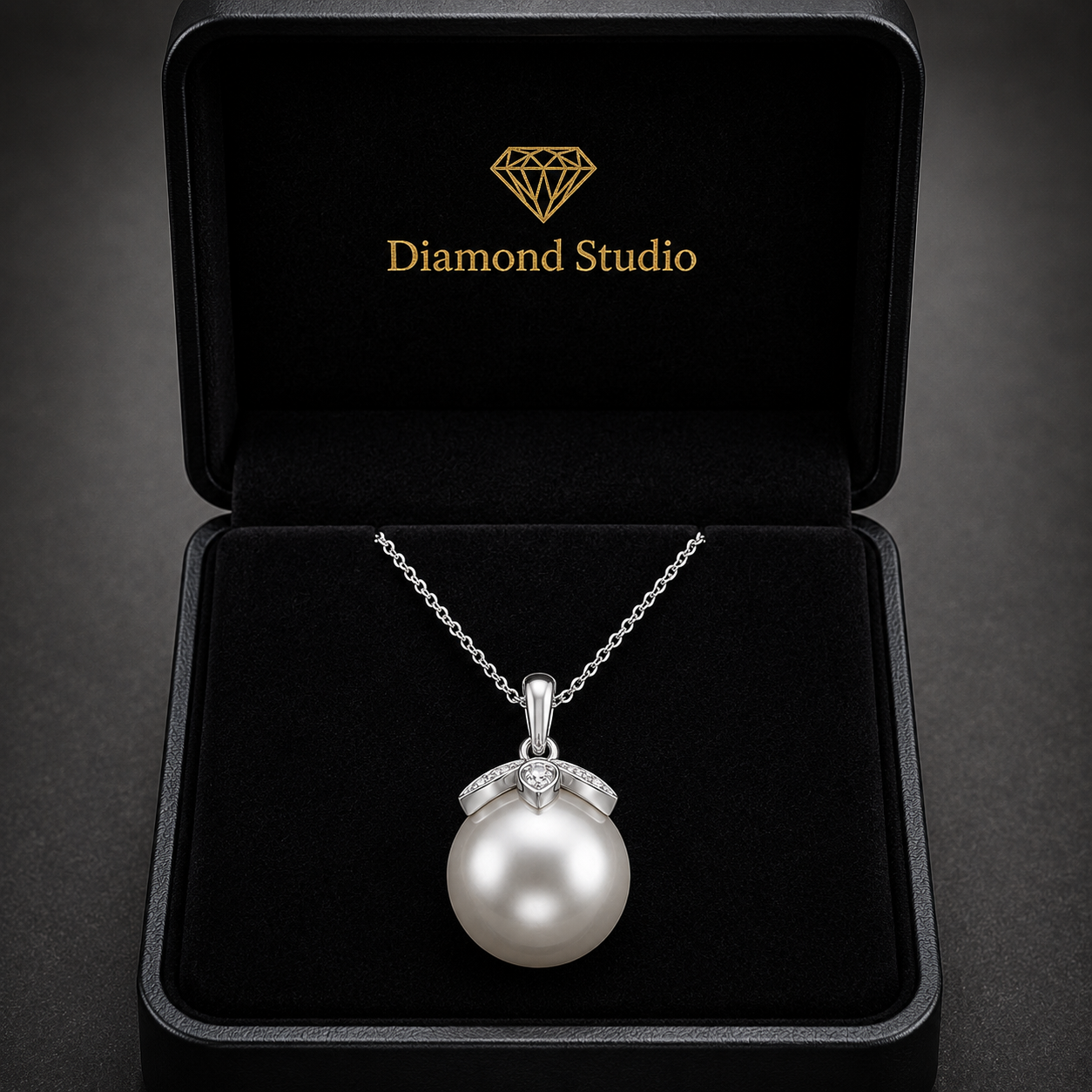 14K White Gold Freshwater Pearl & Lab-Grown Diamond Floral Pendant (1.00 CTW – D–F / VS1–VS2)