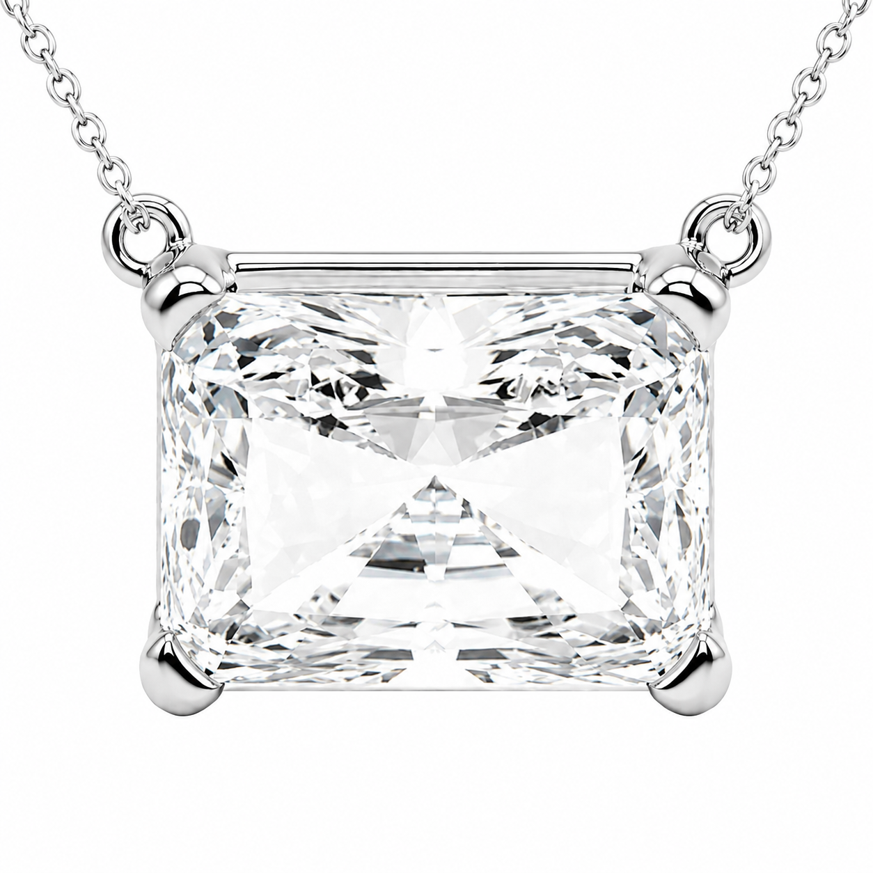 1.00 CTW Radiant Cut Lab-Grown Diamond “Ethereal” Solitaire Pendant with Adjustable Chain (D–F / VS1–VS2, IGI Certified)