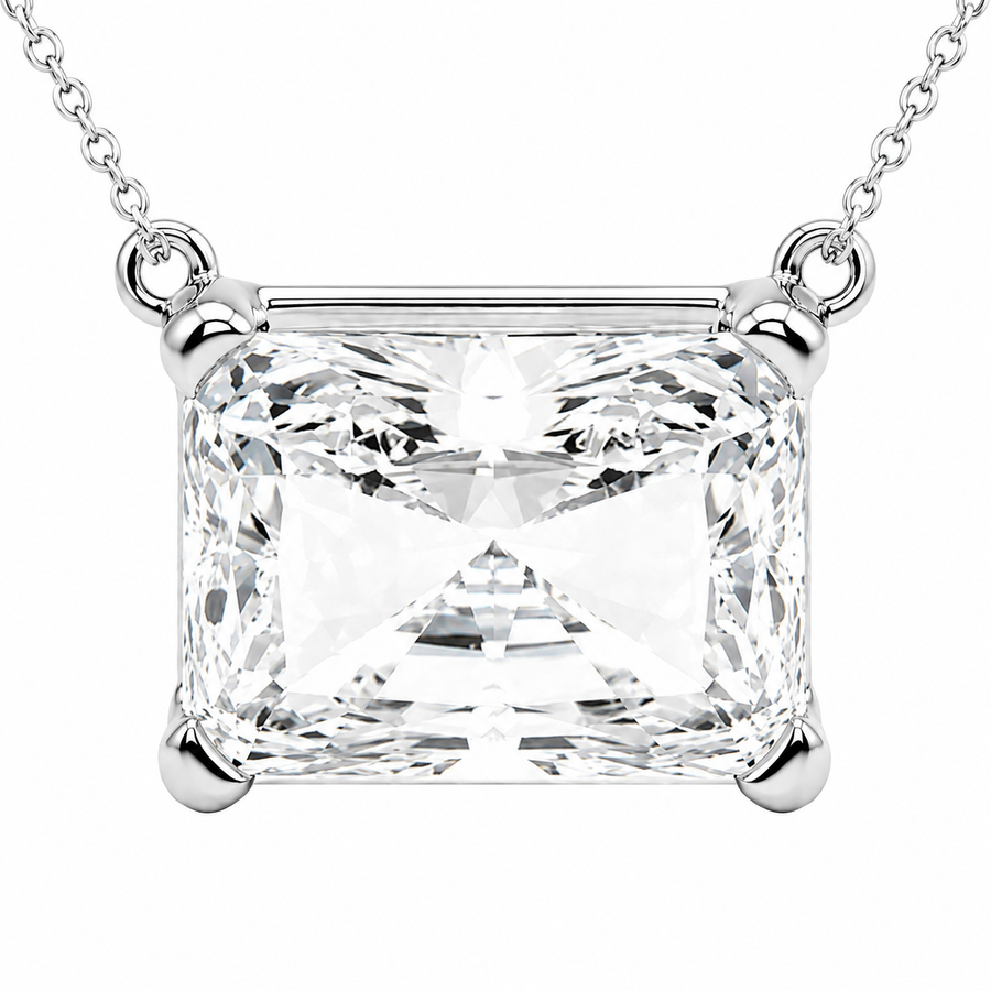 1.00 CTW Radiant Cut Lab-Grown Diamond “Ethereal” Solitaire Pendant with Adjustable Chain (D–F / VS1–VS2, IGI Certified)