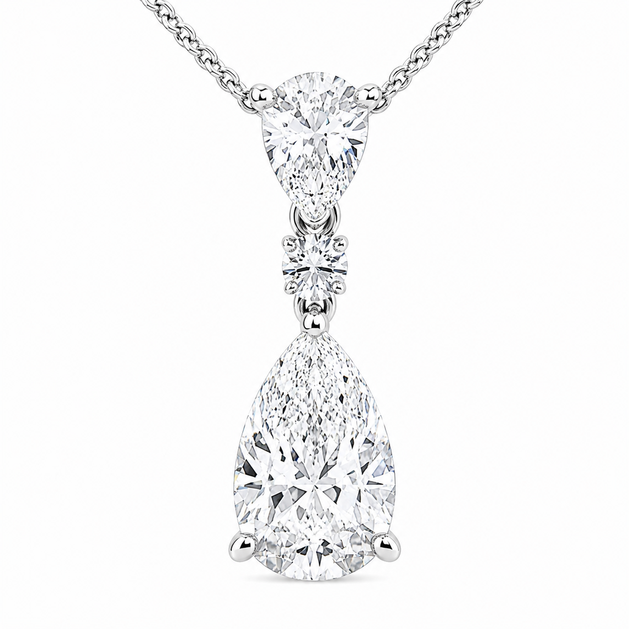 4.00 CTW Pear Lab-Grown Diamond Hinged Pendant (D–F / VS1–VS2, IGI Certified)