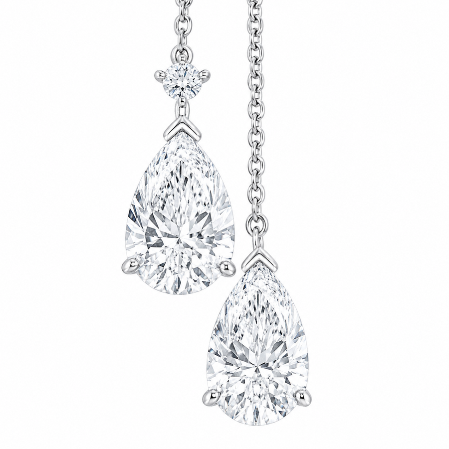 2.00 CTW Pear Lab-Grown Diamond Knot Pendant (D–F / VS1–VS2, IGI Certified)