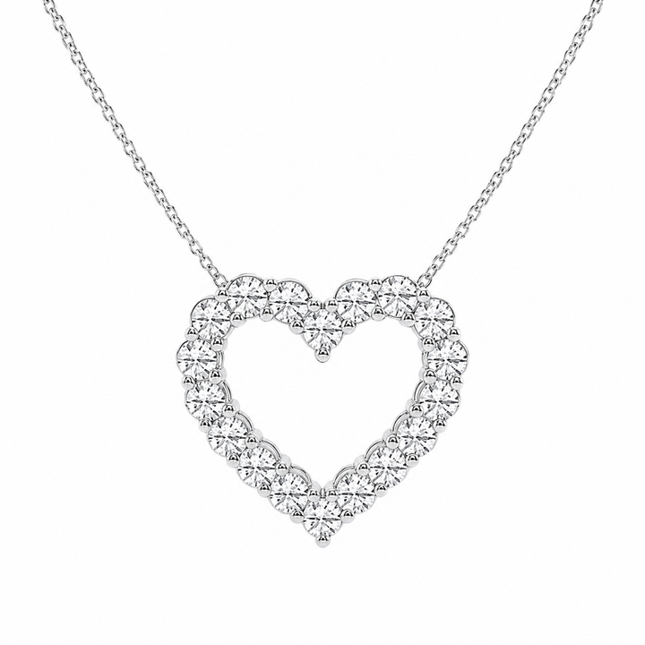 3.00 CTW Round Lab-Grown Diamond Heart Pendant with Adjustable Chain (D–F / VS1–VS2, IGI Certified) — product image