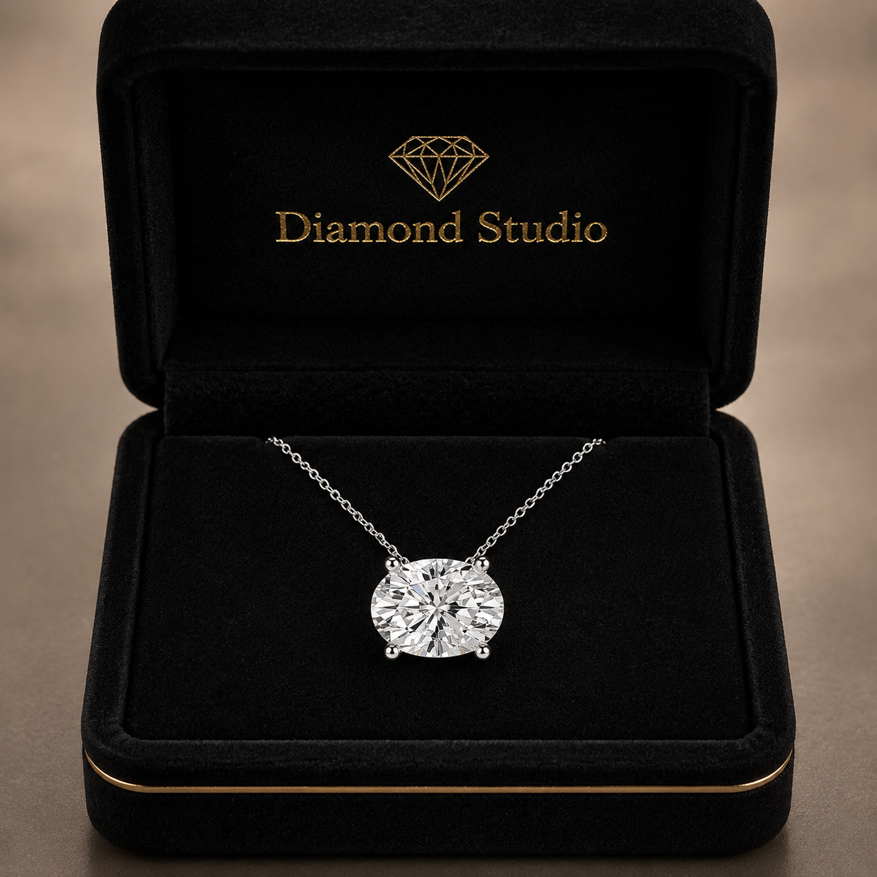 3.00 Carat Oval Cut Lab-Grown Diamond Solitaire Pendant VS1 D-F 14K White Gold with Adjustable Chain