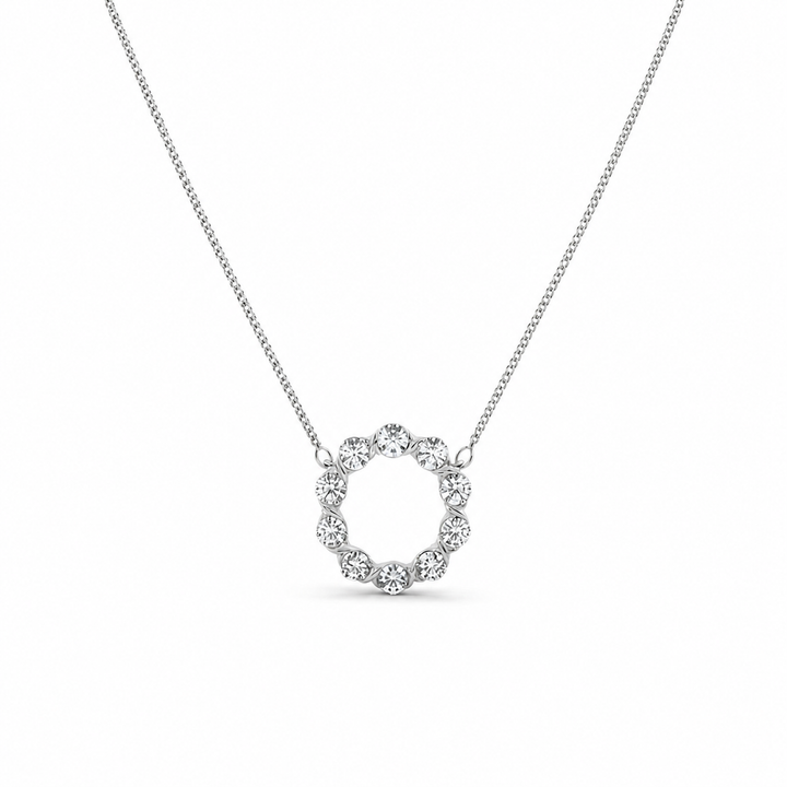 2.00 CTW Round Lab-Grown Diamond Circle Pendant with Adjustable Chain (D–F / VS1–VS2, IGI Certified) — product image