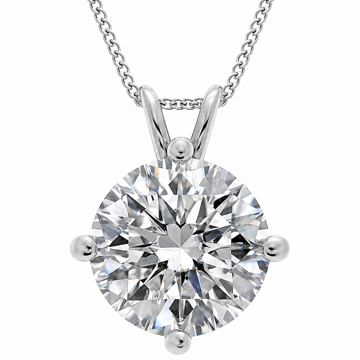 3.00 Carat Kite Set Solitaire Lab-Grown Diamond Pendant VS1 D-F White Gold 14K