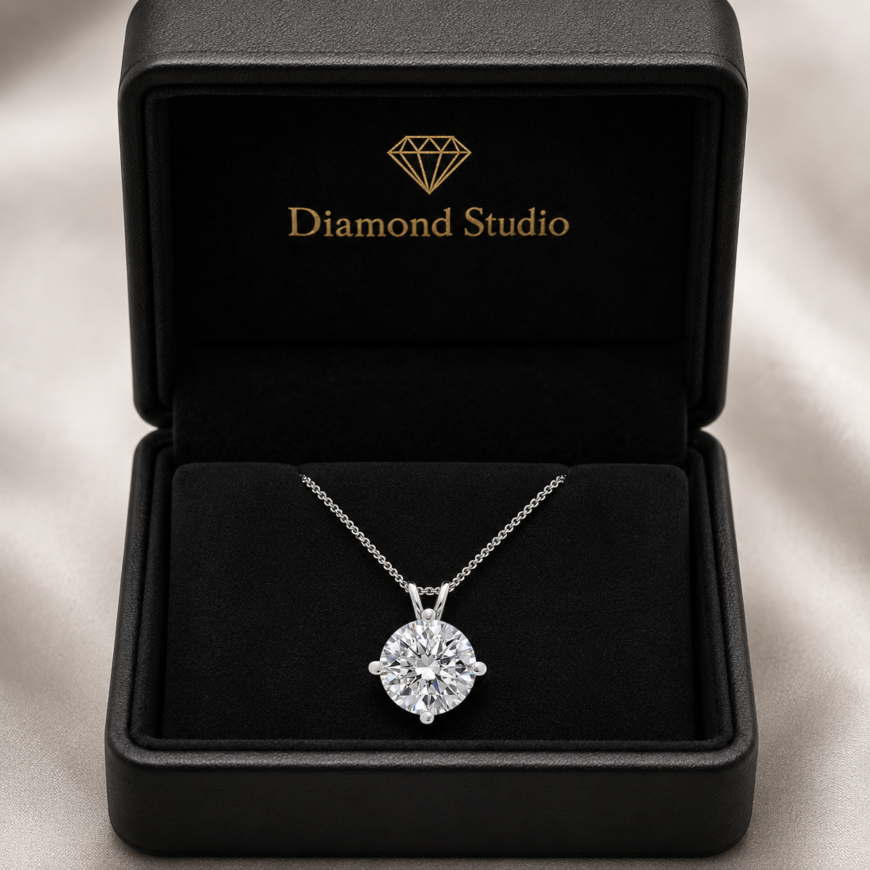 3.00 Carat Kite Set Solitaire Lab-Grown Diamond Pendant VS1 D-F White Gold 14K