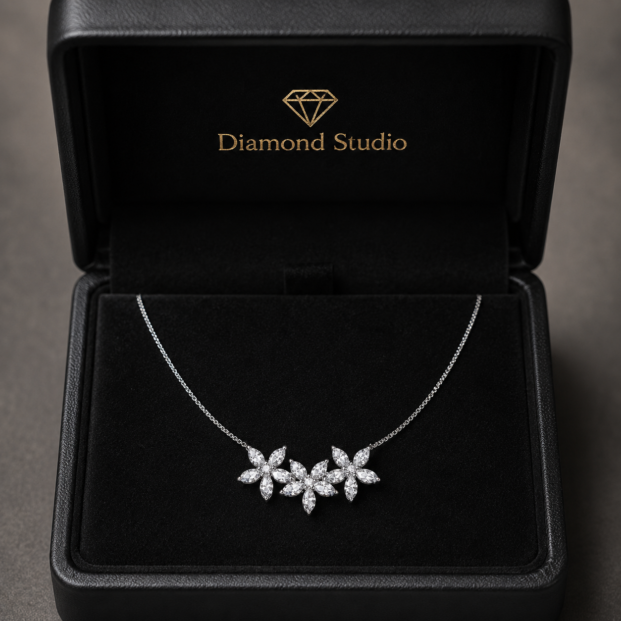 1.4 Ct Round Marquise Cut Diamond Pendant Necklace VS1 D-F White Gold 14k