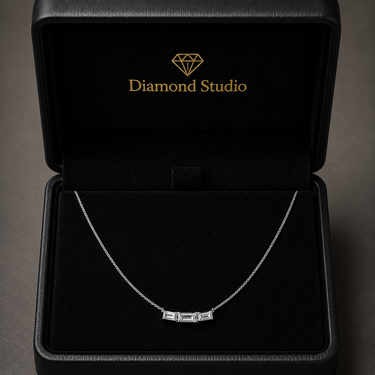 0.5 Ct Emerald Cut Diamond Pendant Necklace VS1 D-F White Gold 14k