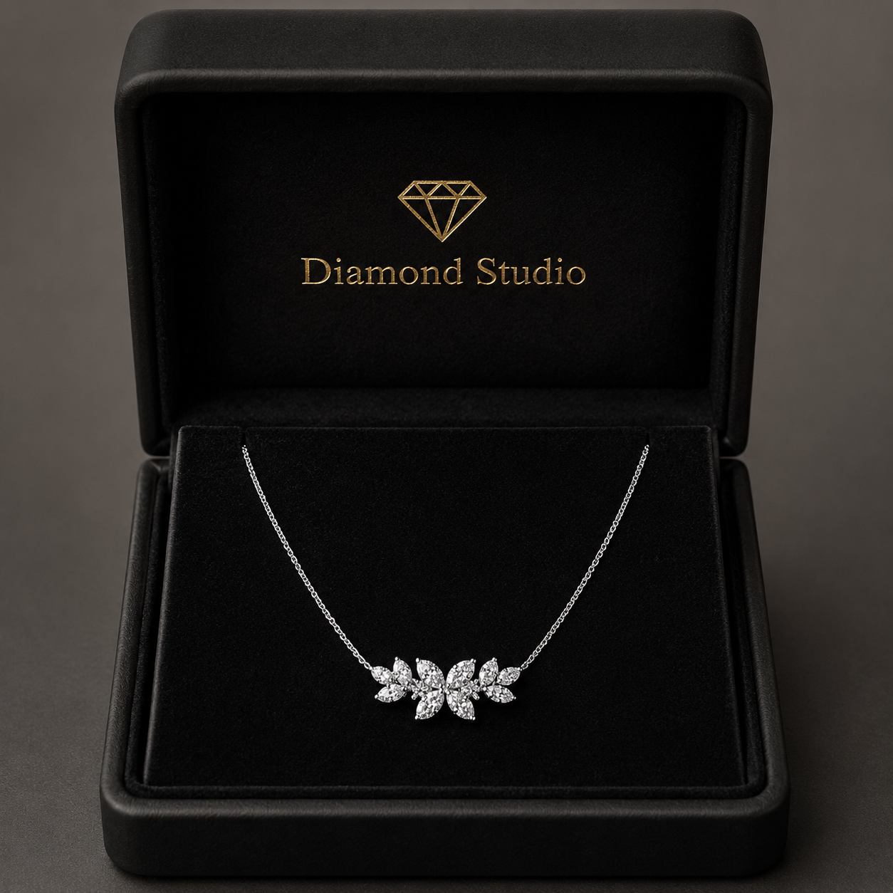 1.4 Ct Round Pear Marquise Cut Diamond Pendant Necklace VS1 D-F White Gold 14k