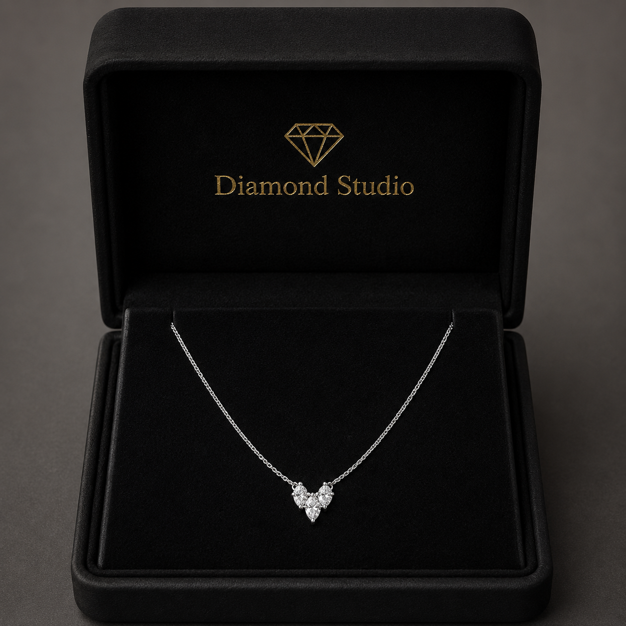 0.4 Ct Marquise Cut Diamond Pendant Necklace VS1 D-F White Gold 14k