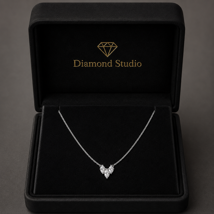 0.4 Ct Marquise Cut Diamond Pendant Necklace VS1 D-F White Gold 14k